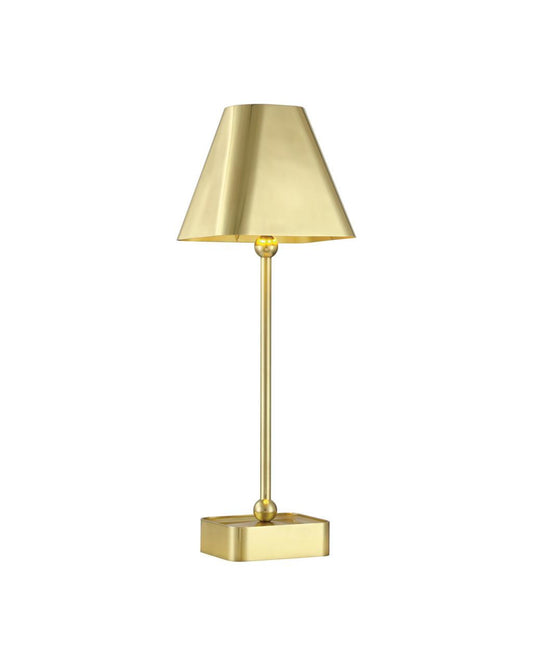 Currey and Company Gadabout Brass Cordless Table Lamp Polished Brass