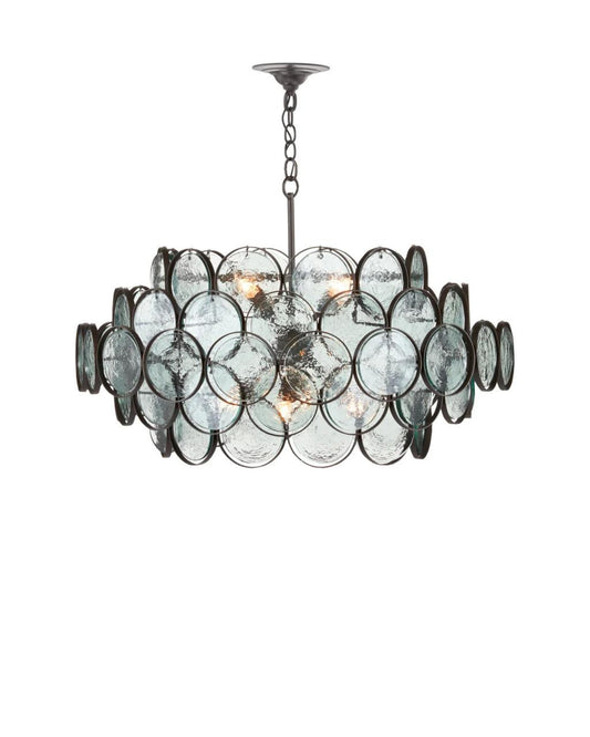 Currey and Company Galahad Small Chandelier Clear, Bronze