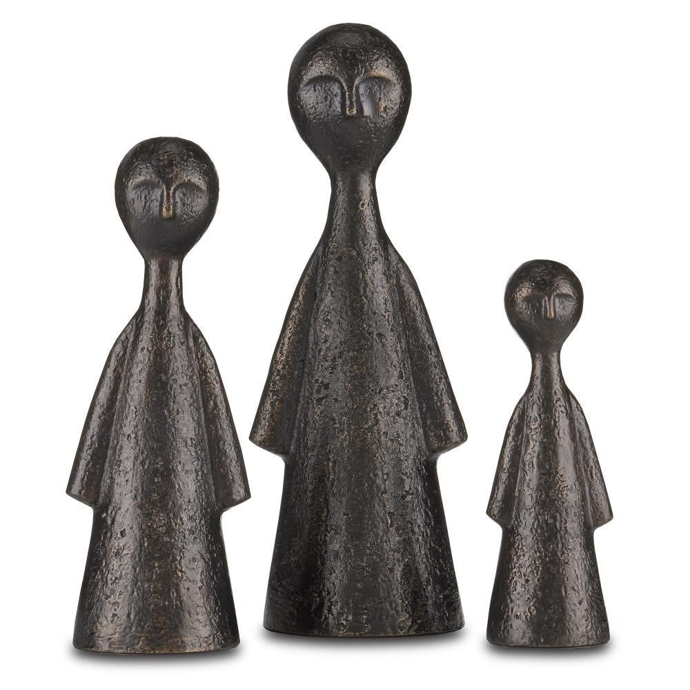 Currey and Company Ganav Bronze Figure, Set of 3 Bronze