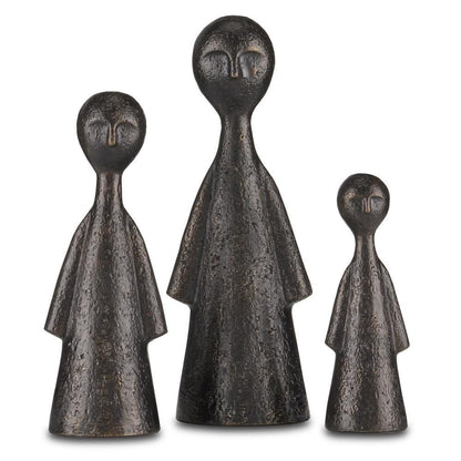 Currey and Company Ganav Bronze Figure, Set of 3 Bronze