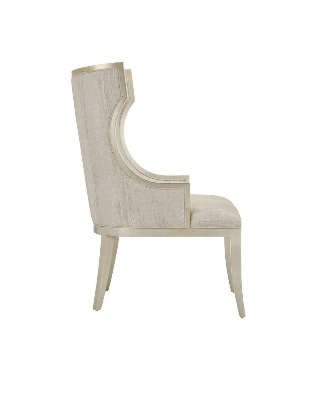 Currey and Company Garson Silver Armchair, Fresh Files Linen