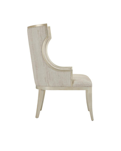 Currey and Company Garson Silver Armchair, Fresh Files Linen