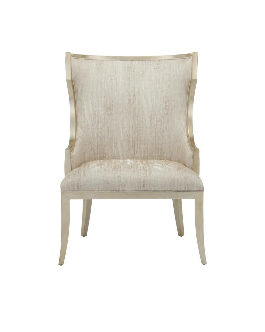 Currey and Company Garson Silver Armchair, Fresh Files Linen