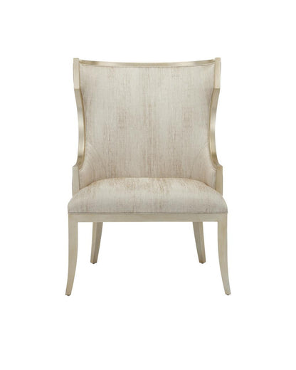 Currey and Company Garson Silver Armchair, Fresh Files Linen