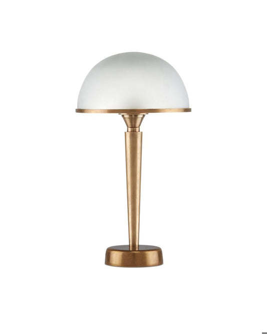 Currey and Company Gatsby Table Lamp Antique Brass, Frosted