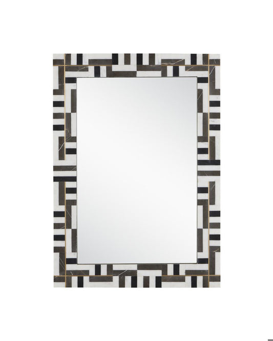 Currey and Company Gentry Rectangular Mirror Natural, Brass