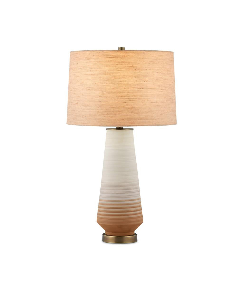 Currey and Company Geologie Table Lamp Beige, Pale Gray, Brown, Antique Brass