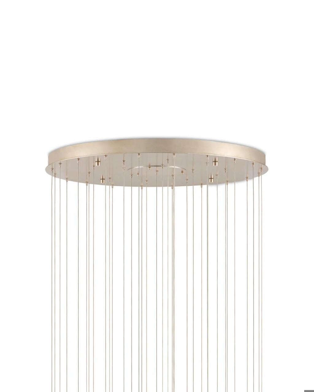 Currey and Company Glace White 36-Light Round Multi-Drop Pendant