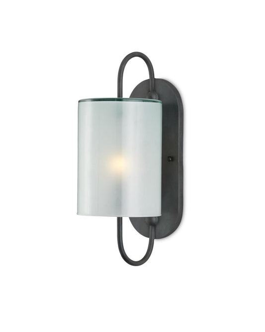 Currey and Company Glacier Bronze Wall Sconce Antique Bronze, Frosted White