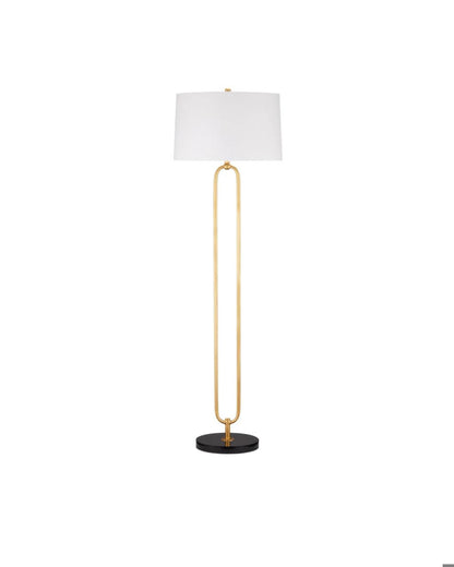 Currey and Company Glossary Floor Lamp Contemporary Gold Leaf, Black