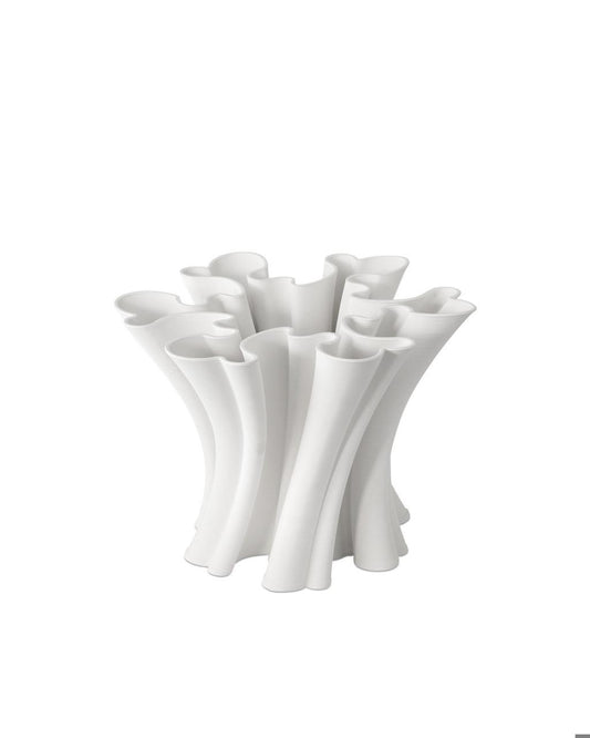 Currey and Company Godet Twist White Vase White