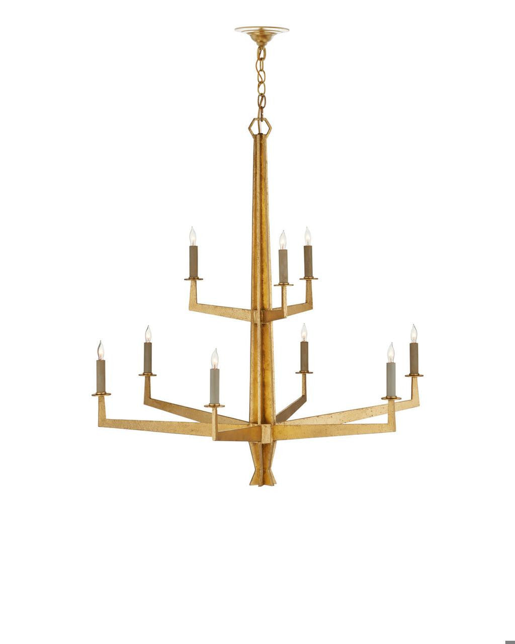 Currey and Company Goldfinch Large Chandelier Washed Lucerne Gold