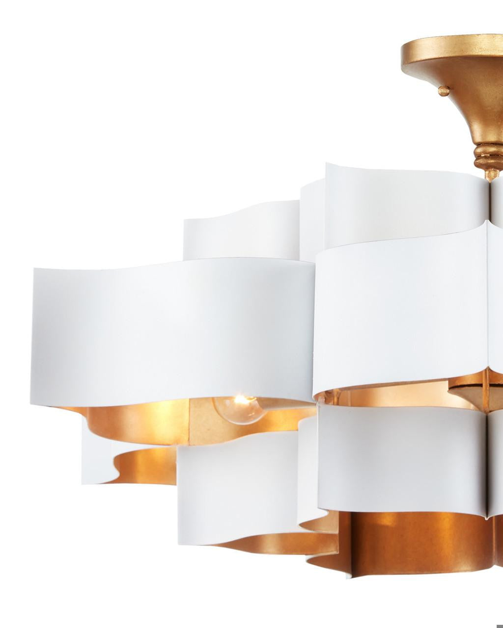 Currey and Company Grand Lotus Large White Chandelier