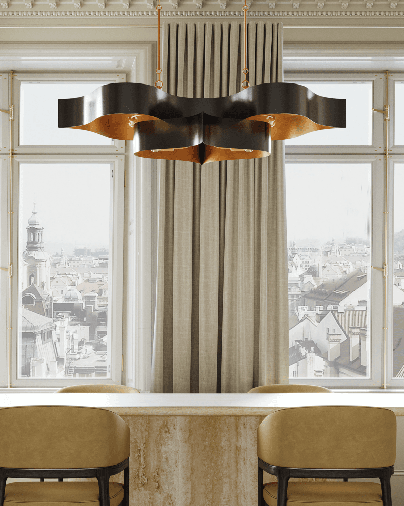 Currey and Company Grand Lotus Oval Black Chandelier