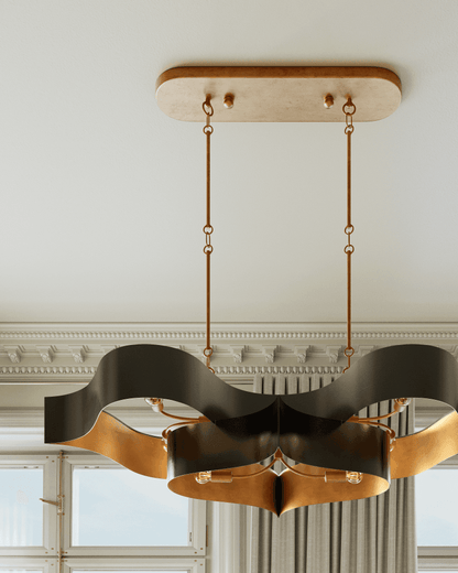 Currey and Company Grand Lotus Oval Black Chandelier