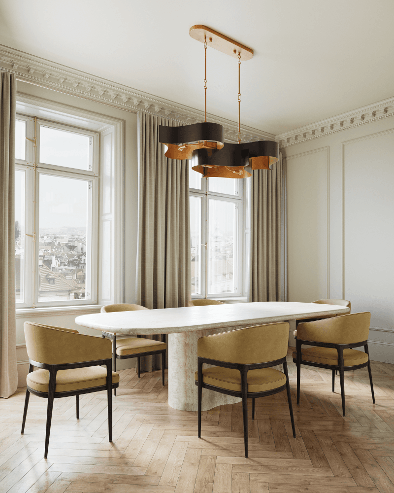 Currey and Company Grand Lotus Oval Black Chandelier