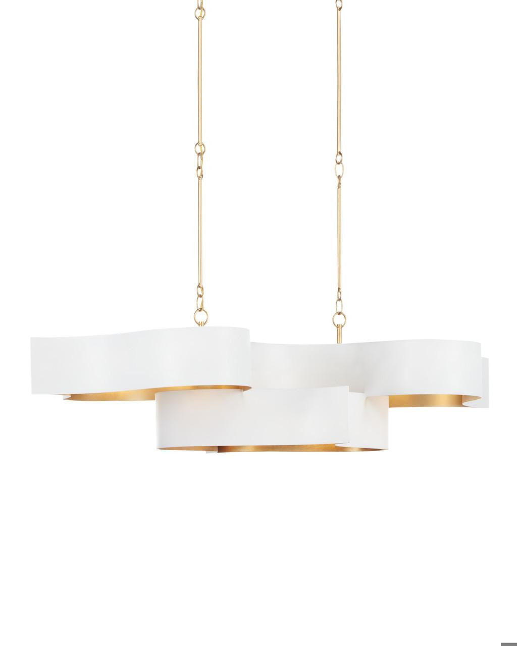 Currey and Company Grand Lotus Oval White Chandelier