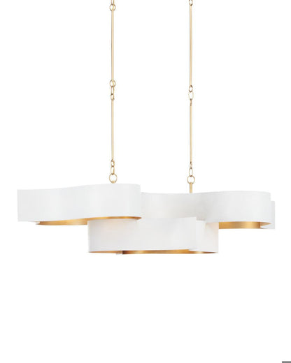 Currey and Company Grand Lotus Oval White Chandelier