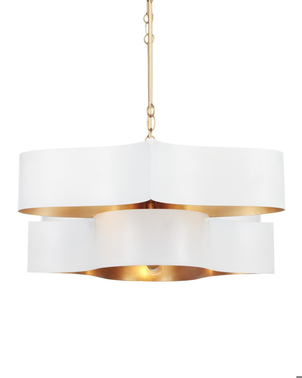 Currey and Company Grand Lotus Oval White Chandelier