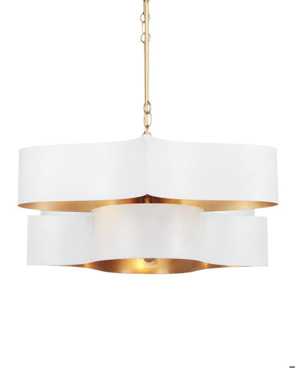 Currey and Company Grand Lotus Oval White Chandelier
