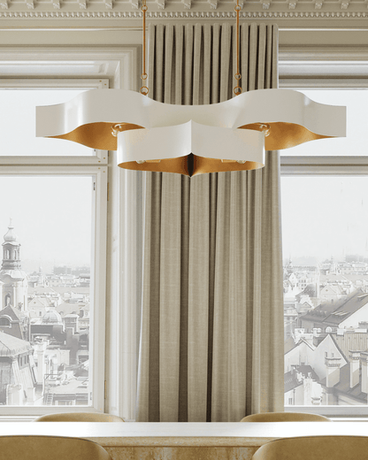 Currey and Company Grand Lotus Oval White Chandelier