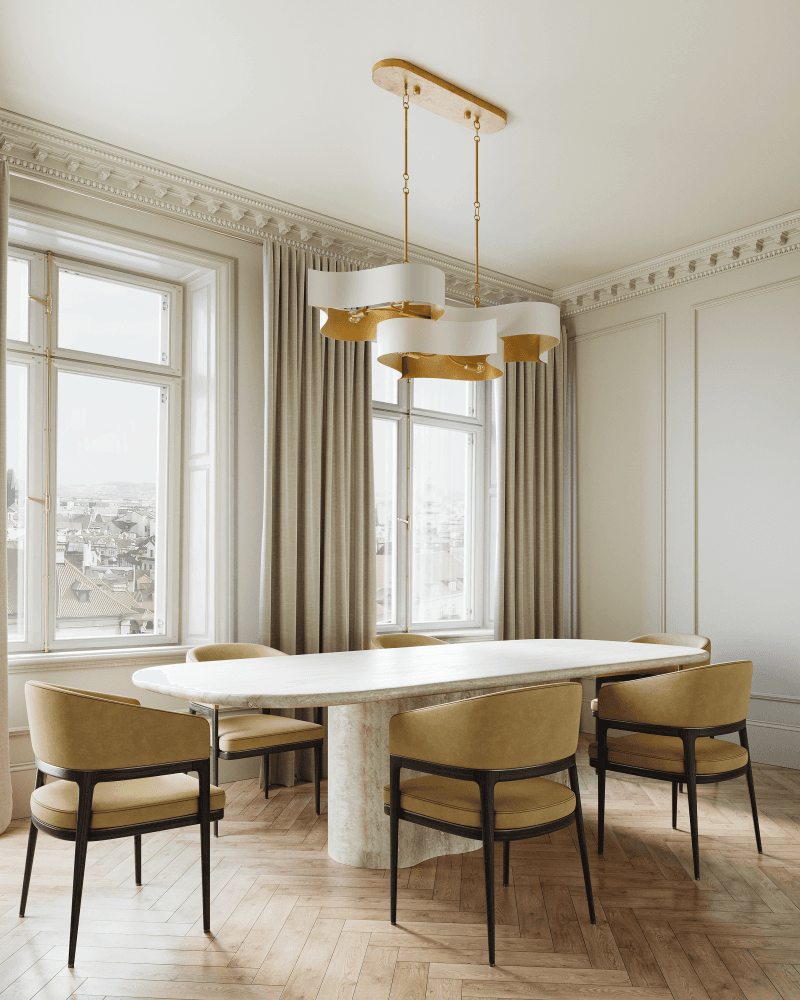 Currey and Company Grand Lotus Oval White Chandelier