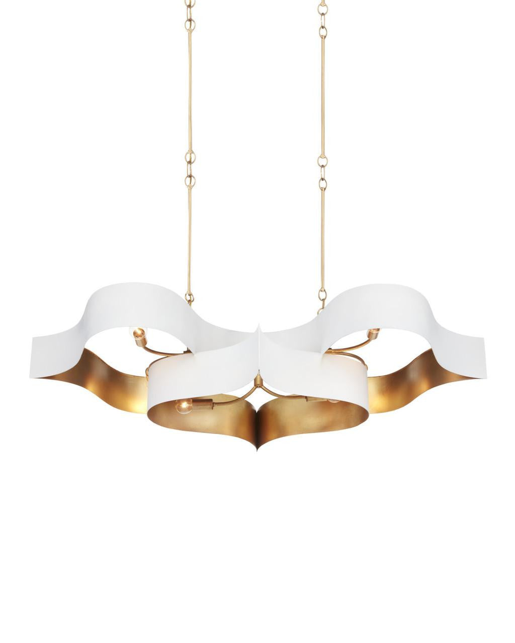 Currey and Company Grand Lotus Oval White Chandelier