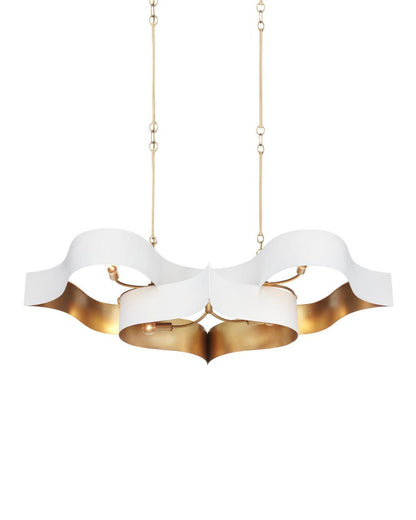 Currey and Company Grand Lotus Oval White Chandelier