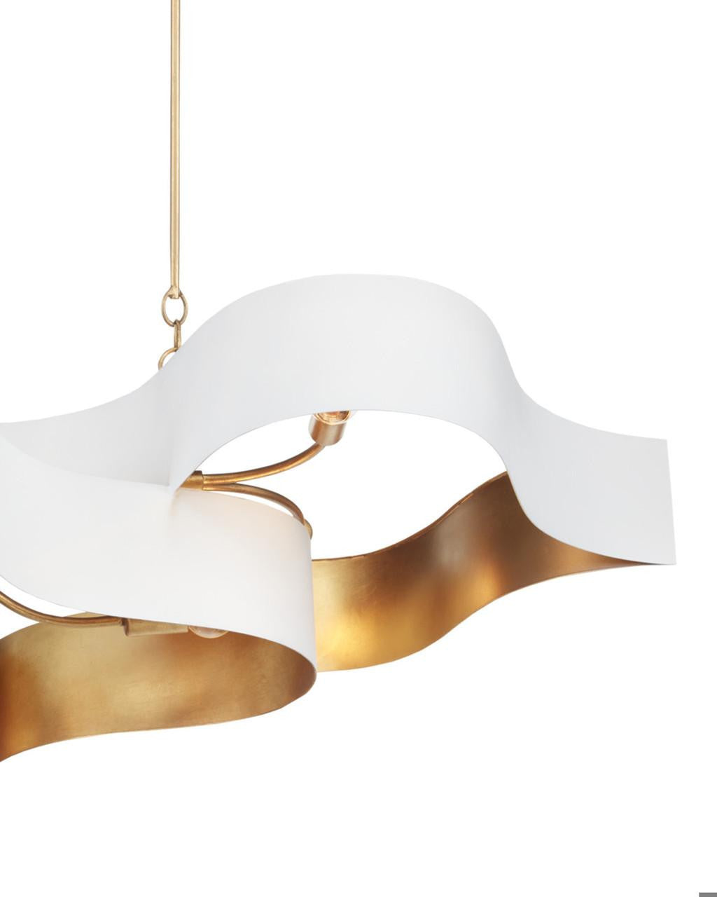 Currey and Company Grand Lotus Oval White Chandelier