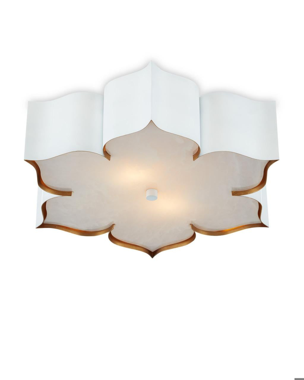 Currey and Company Grand Lotus White Flush Mount