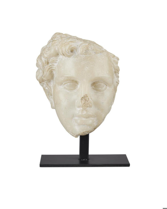 Currey and Company Greek Princess Head Fragment Aged Beige, Black