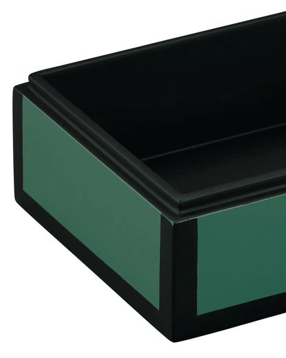 Currey and Company Green Lacquer Box, Set of 2