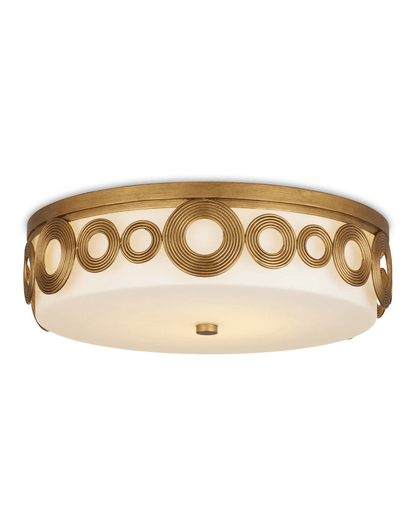 Currey and Company Gyges Flush Mount Brass, White