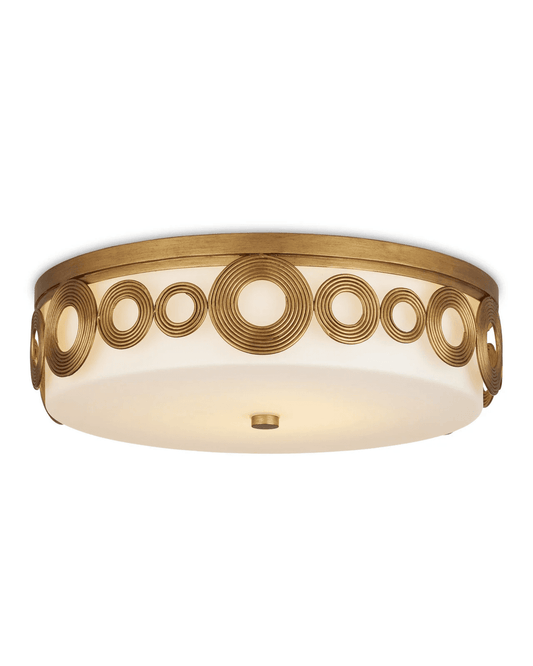 Currey and Company Gyges Flush Mount Brass, White