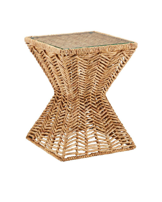 Currey and Company Hadi Accent Table Natural, Clear