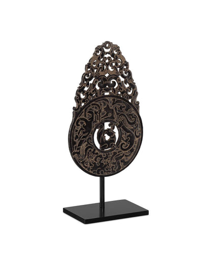 Currey and Company Han Dynasty Jade Symbol Bronze, Black