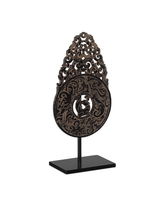 Currey and Company Han Dynasty Jade Symbol Bronze, Black