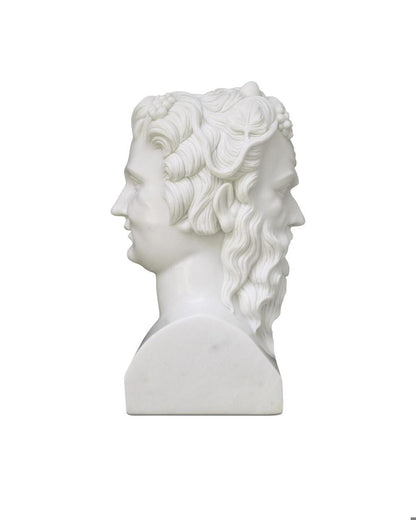 Currey and Company Hector Marble Bust Sculpture White