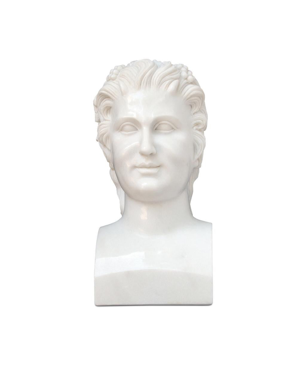 Currey and Company Hector Marble Bust Sculpture
