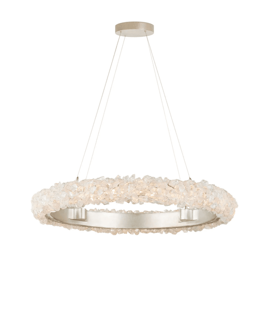 Currey and Company Iconoclast Chandelier Contemporary Silver Leaf, Contemporary Silv