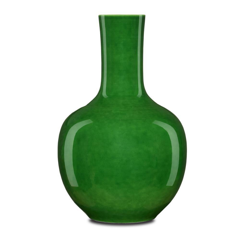 Currey and Company Imperial Green Long Neck Vase Imperial Green
