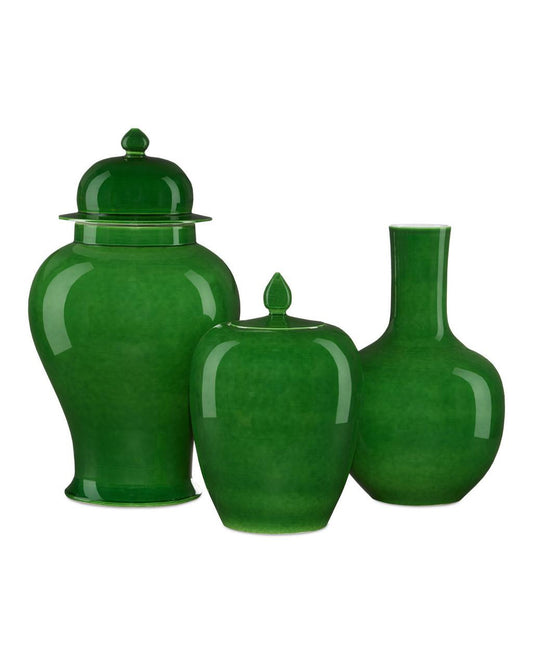 Currey and Company Imperial Green Long Neck Vase