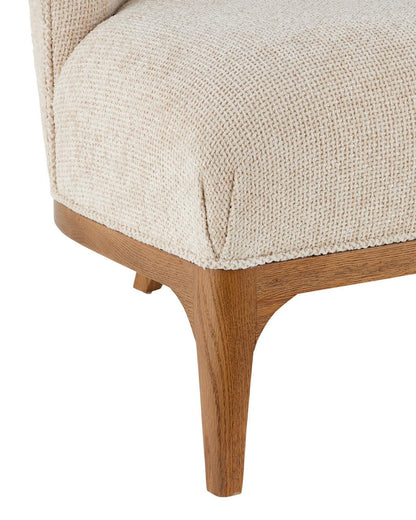 Currey and Company Inga Settee, Crhom Nona Oatmeal