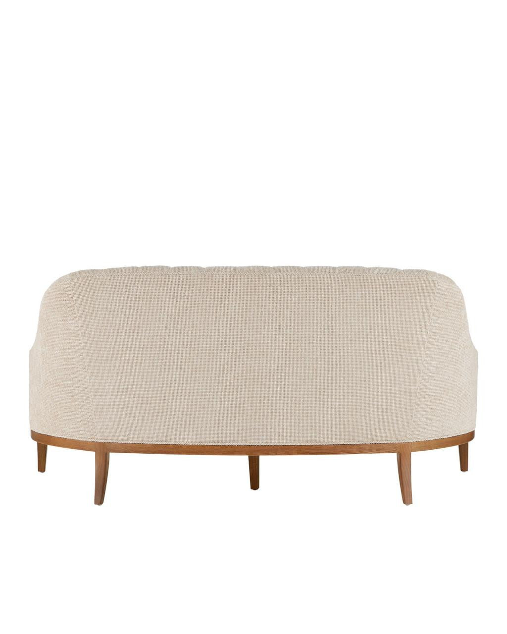 Currey and Company Inga Settee, Crhom Nona Oatmeal