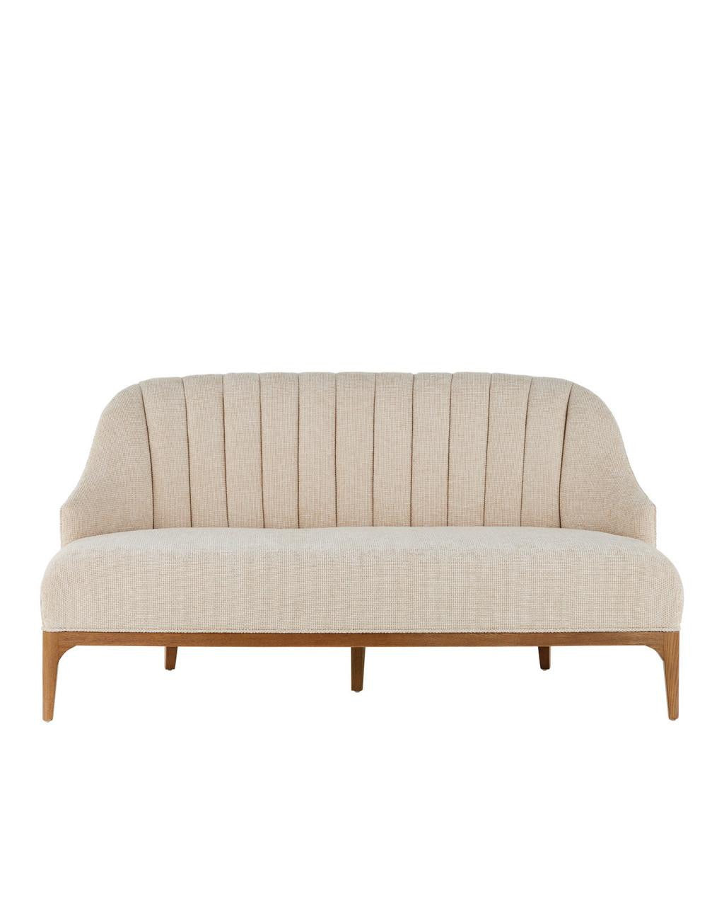 Currey and Company Inga Settee, Crhom Nona Oatmeal