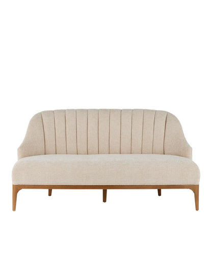 Currey and Company Inga Settee, Crhom Nona Oatmeal