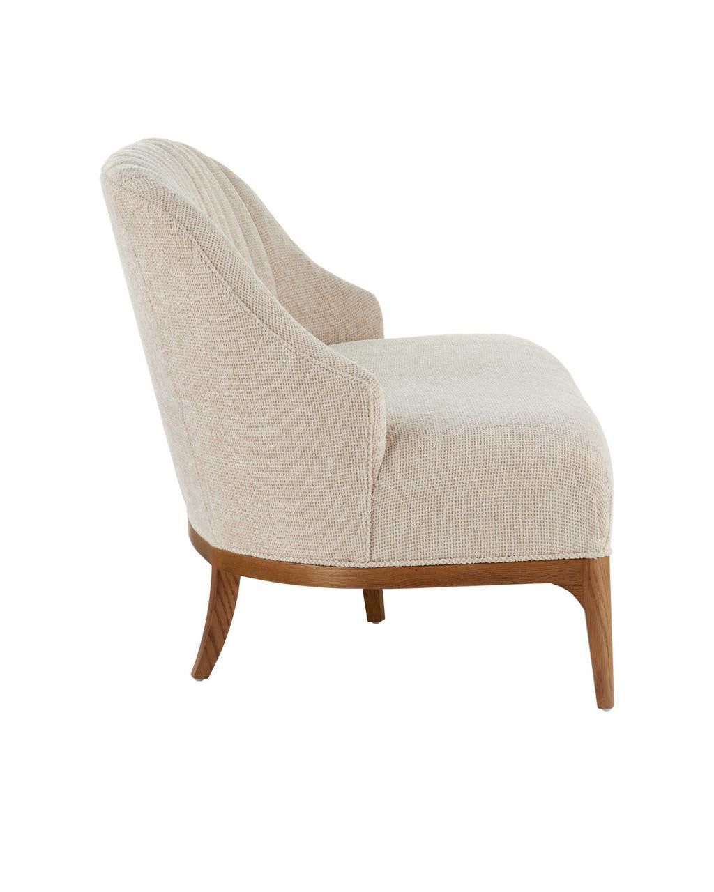 Currey and Company Inga Settee, Crhom Nona Oatmeal