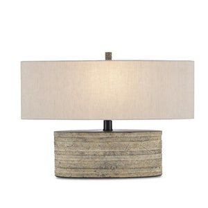 Currey and Company Innkeeper Rustic Oval Table Lamp Rustic Gray