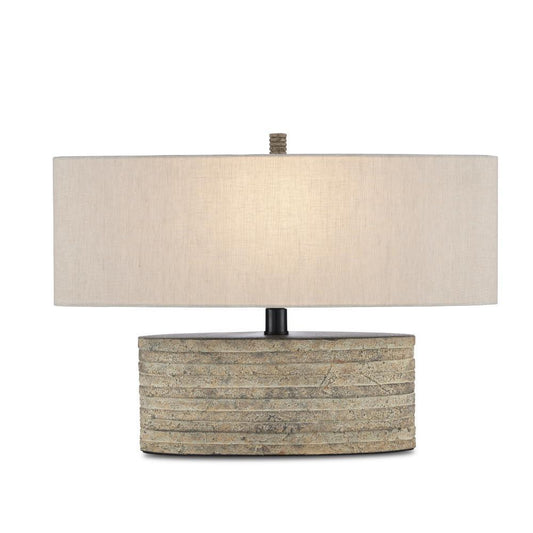 Currey and Company Innkeeper Rustic Oval Table Lamp Rustic Gray