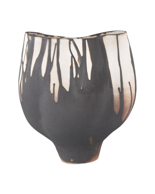 Currey and Company Inoue Large Vase Black, Off White